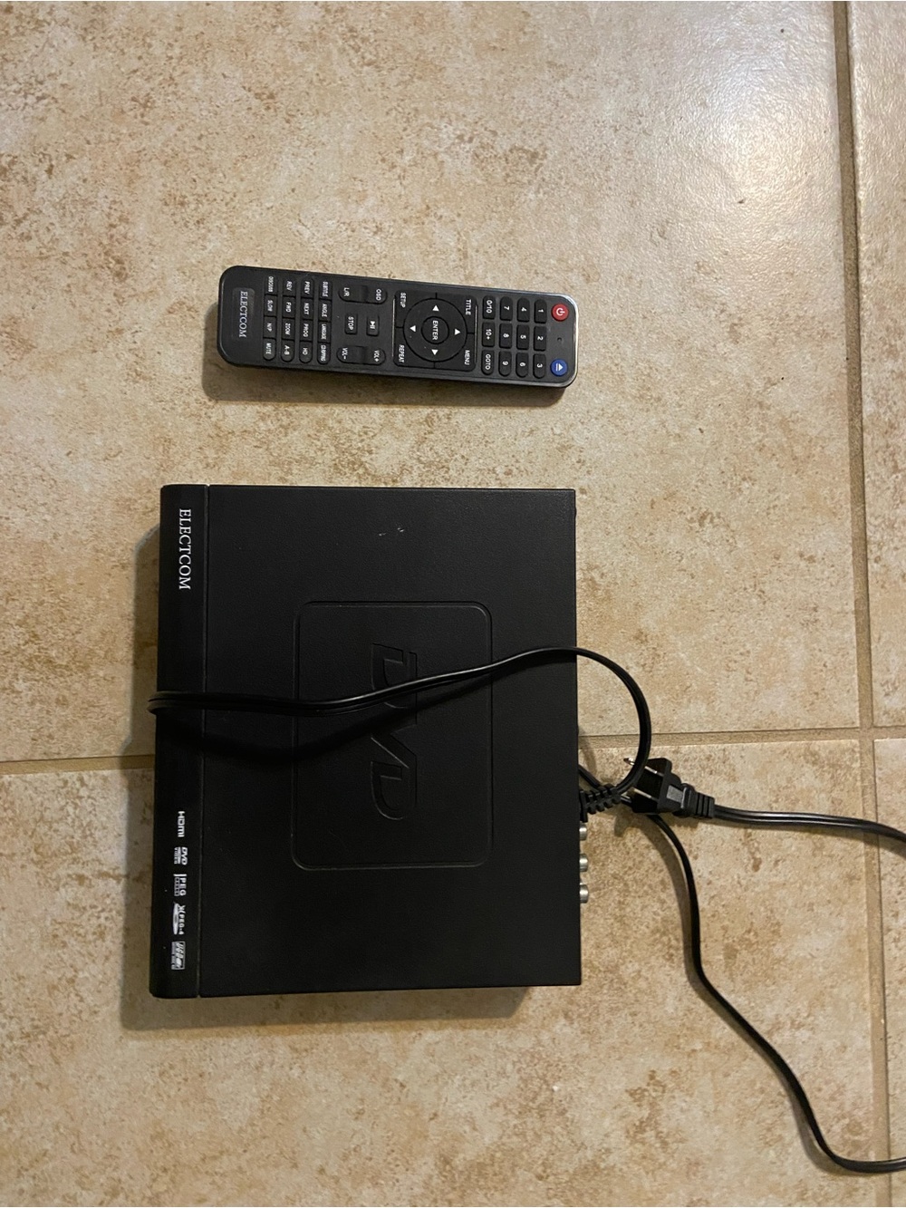 Electcom Black DVD Player with Remote